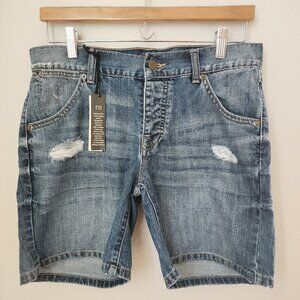 NWT Distressed Boho London Jeans Button Fly Shorts